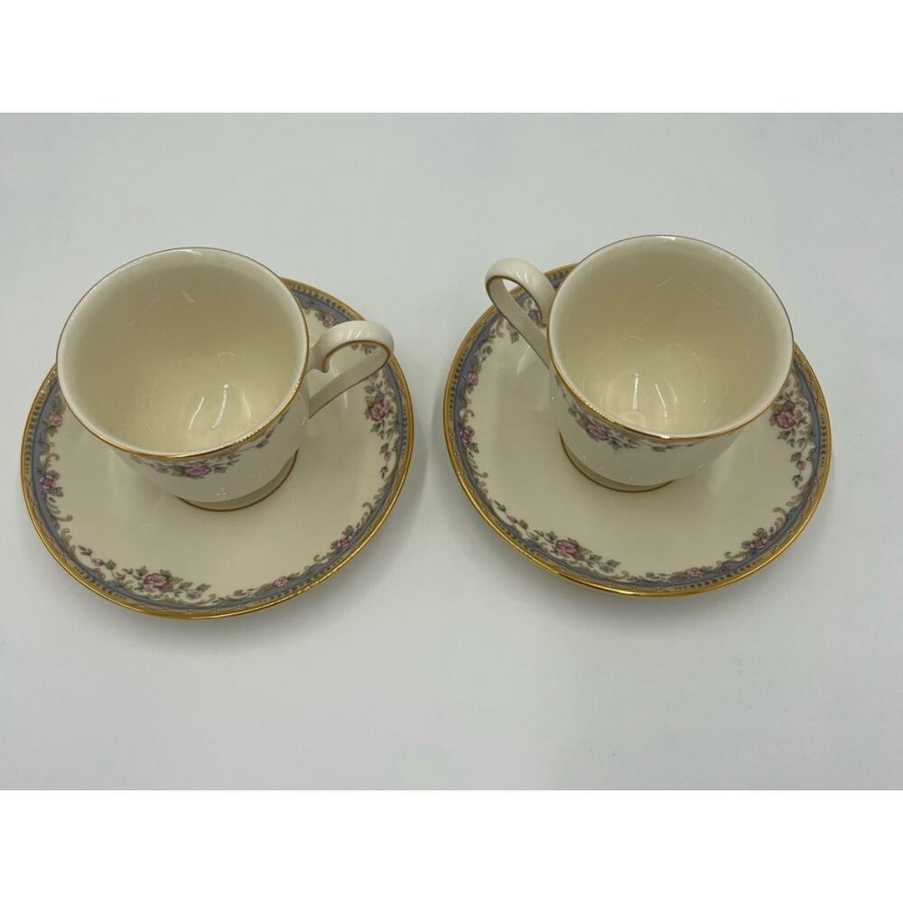 LENOX SOUTHERN VISTA FOOTED CUP AND SAUCER SET OF TWO - Picture 4 of 7